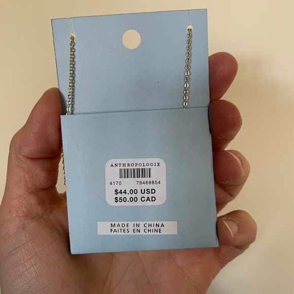 Anthropologie Pavé Monogram Necklace Letter A - Picture 3 of 4